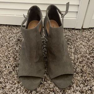 Grey Peep Toe Pumps